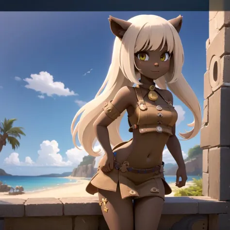 <lora:wakfu-eca> beautiful female catgirl, masterpiece, high detail