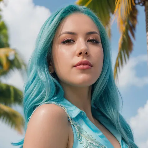 <lora:@li$$aG:1> @li$$a_girl, closeup shot, on a tropical island, wearing a (thin blouse:1.2), (8k, RAW photo, best quality, depth of field, ultra high res:1.2), (absurdres, intricate, photorealistic, masterpiece, ultra-detailed)