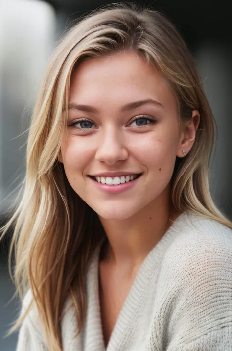 close-up, editorial photograph of a woman wearing sweater, (CySterre_V1:0.99), (happy, smile), (goosebumps:0.5), subsurface scattering, photorealistic, hyperrealistic, hyperdetailed, analog style, detailed skin, matte skin, soft lighting, subsurface scattering, realistic, heavy shadow, masterpiece, best quality, ultra realistic
