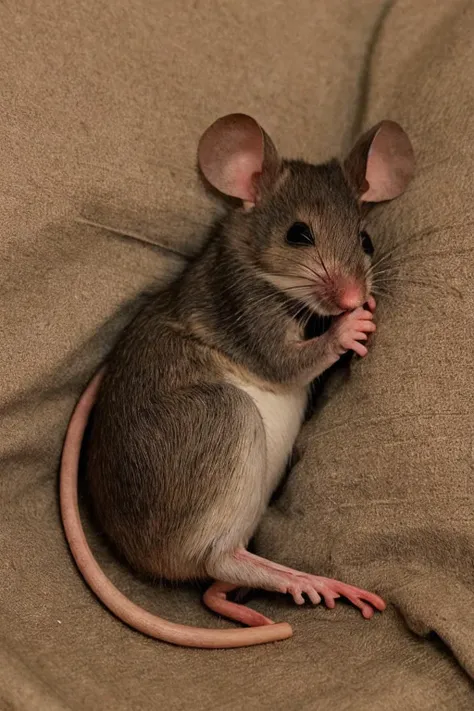 <lora:sleepParalise:1>, sleepless_night, sleep, lying, realistic photo of a sleeping mouse, simple background, masterpiece, best quality