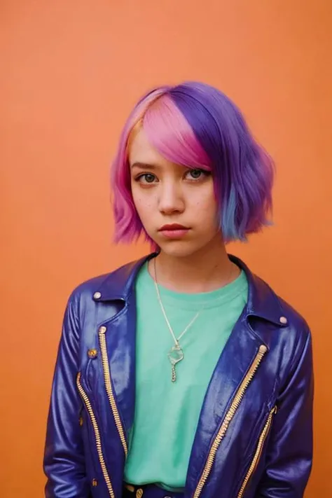 (analog photo:1.1), (punk girl:1.15), (messy bedroom, plush toys), short curly hair, green hair, (black t-shirt:1.15), (20 years old, young:1.2), petite, choker, cream eyeliner, (neon glow, cyberpunk:1.2), waves, warm colors, (inviting expression:1.05), shallow depth of field, vignette, highly detailed, high budget Hollywood film, bokeh, cinemascope, moody, epic, gorgeous, film grain