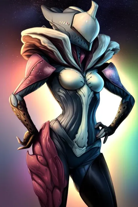 Saryn, standing, upper body, hands on hips,
small space ships, stars,
(insanely detailed, beautiful detailed face, masterpiece, beautiful detailed eyes, best quality) <lora:Saryn-10:0.7>