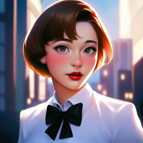 score_9,score_8_up,score_7_up,
short hair,bowtie,white shirt,portrait,outdoors,city,red lipstick,eyeliner,eye shadow,blush,best quality,masterpiece,extreme details,high resolution,detailed eyes,beautiful eyes,detailed face,beautiful face,photo of the most beautiful artwork in the world,professional majestic,8k uhd,dslr,soft lighting,high quality,film grain,High Detail,Sharp focus,dramatic,