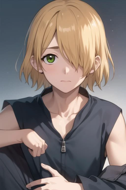 masterpiece, best quality, high quality, 1boy, solo, male focus, looking at viewer, upper body, <lora:ginro:0.74>, ginro, blonde hair,