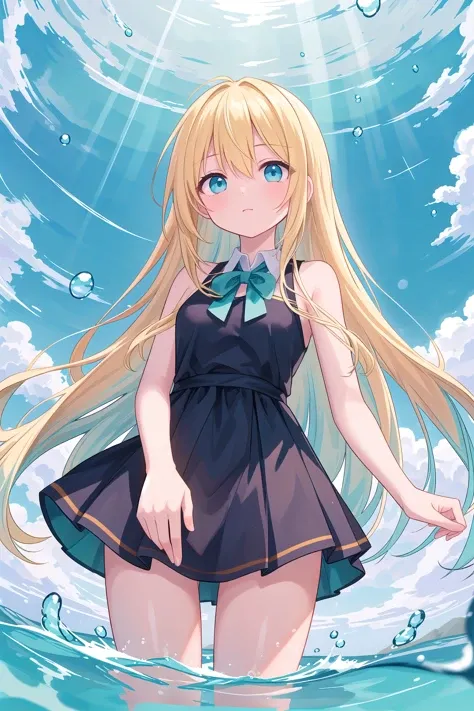 (anime artwork, anime style, studio anime, very detailed, up to date, vibrant, Anime Coloring, high contrast, masterpiece:1.2, best quality, best aesthetics),1 girl, Medium chest, A glimpse of thighs,happy,aquarium,light smile, summer clothes,