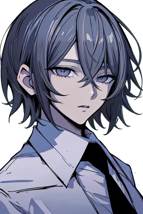 ((masterpiece, best quality:1.2),1boy, grey hair, short hair, 1boy, collared shirt, face, male focus, necktie, shirt, simple background, solo, white background,<lora:lcm-lora-sdv1-5 :1> , (<lora:Noblesse:1.5>)