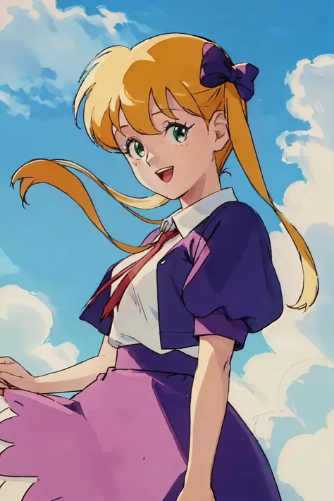 <lyco:madoka-loha:0.95>madoka, 1girl, retro artstyle, blue sky, cloud, wind, :D,
(best quality, masterpiece, RAW photo,ultra-detailed:1.2), <lyco:GoodHands-beta2:1.0>,1girl,solo,looking at viewer,smile