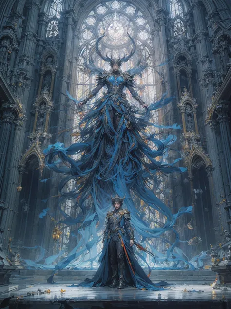 Masterpiece,best quality,ultra-detailed illustration,
1boy,blue fire,nake <lora:eclipse fire :0.3>