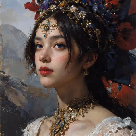 An ultra hd detailed painting of many different types of flowers by android jones,earnst haeckel,james jean. behance contest winner,generative art,baroque,intricate patterns,fractalism,movie still,photorealistic,Portrait of a beautiful woman surrounded by water,portrait of beautiful maiden,warhammer,white water,the middle ages,highly detailed,artstation,illustration,sylvari portrait,8k quality,art by partick woodroof,<lora:add_detail:0.7>,