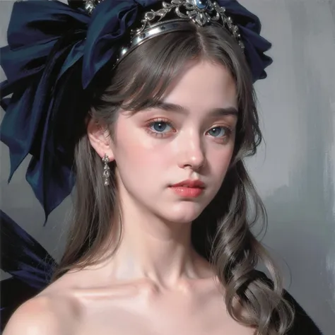 (masterpiece), (best quality), (ultra detailed), grey hair,long hair, blue eyes, little black dress, intricate dress, lace, silver trim, (art nouveau), sapphire, blue rose dress ornament,
<lora:add_detail:0.6>