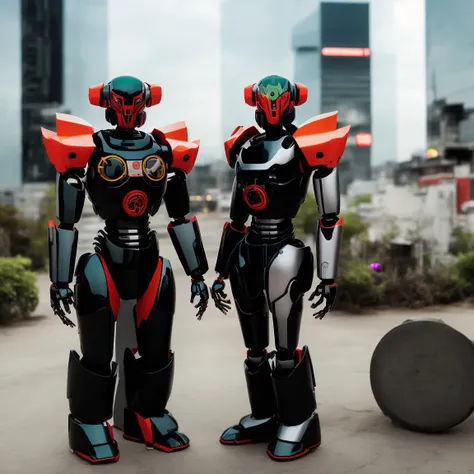 (Junglepunk:0.5) wwone (TokyoRobots standing, looking directly into camera:1.25)