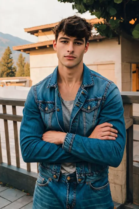 face of a guy, <lora:darelljones:0.9>, darelljones, a handsome boy, realistic, upper_body, (masterpiece, best quality:1.2), elegant pose, outdoors, natural light, face focus, (close_up), jeans jacket,, (masterpiece,best quality:1.5)