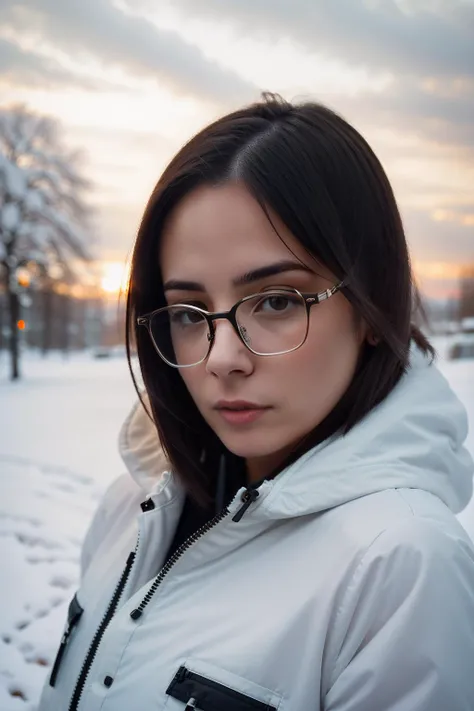 <lora:more_details:0.3> solo, very detailed, detailed face, agathe_auproux with glasses, picture of a beautiful 30yo woman, intricate view, ray tracing, wearing white fluffy jacket with black pattern, outside, in the snow, 4k, raytracing , ultra hd, upper body, medium shot,sfw