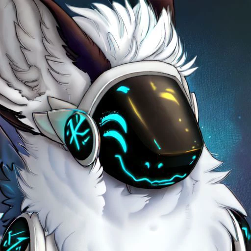 Character: Protogen ( Furry Specie ) with White Total Part skin, Eyes Visor Cyan, Ears Inside Total part Cyan and blue liters Clear Visor Face/ Eye Fluffy Tail Tail White Total part White Full Body
Character: Protogen ( Furry Specie ) with White Total Part skin
 Eyes Visor Cyan
 Ears Inside Total part Cyan and blue liters
Clear Visor Face/ Eye 
Fluffy Tail
Tail White
Total part White
Only White on Hair
Fluffy Skin
Full Body