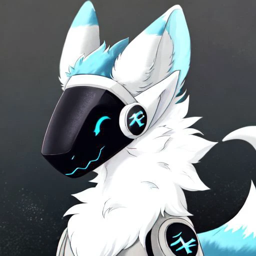 Character: Protogen ( Furry Specie ) with White Total Part skin, Eyes Visor Cyan, Ears Inside Total part Cyan and blue liters
Clear Visor Face/ Eye
Fluffy Tail
Tail White
Total part White
Full Body