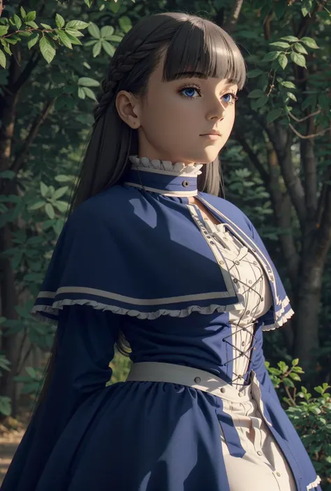 capelet,blue capelet,dress,blue dress,frills,long sleeves,thigh boots,cross-laced footwear,(white footwear:1.2),<lora:Ðавине ÑÑиÑен(lawine,long hair,french braid,blunt bangs,medium breasts(blue capelet,blue dress,frills,long sleeves,thigh boots,cross-laced footwear,(white footwear):0.7>, <lora:Sousou_no_Frieren_style:0.6> wz_sousou_no_frieren_style,lawine,long hair,french braid,blunt bangs,medium breasts, 1girl in full growth, best quality, masterpiece, ultra-detailed, high quality, perfect nose, highly detailed skin, warm skin tone, defiance512, RAW photo, best quality, high resolution, (masterpiece), dreamlike, dreamy, modelshoot style, analog style, tonemapping, photorealistic, professional photography, sharp focus, HDR, 8K resolution, intricate detail, sophisticated detail, hyper detailed, (depth of field), highlight and shadow, volumetric lighting, cinematic bloom, professional light, looking at viewer, blotchy,