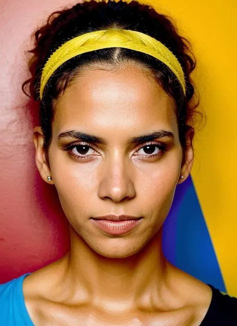 portrait of sks woman in Rio de Janeiro, at the Sugarloaf Mountain, by Flora Borsi, style by Flora Borsi, bold, bright colours, ((Flora Borsi)), by Andreas Gursky, <lora:lora-small-halle-berry-v1:1>