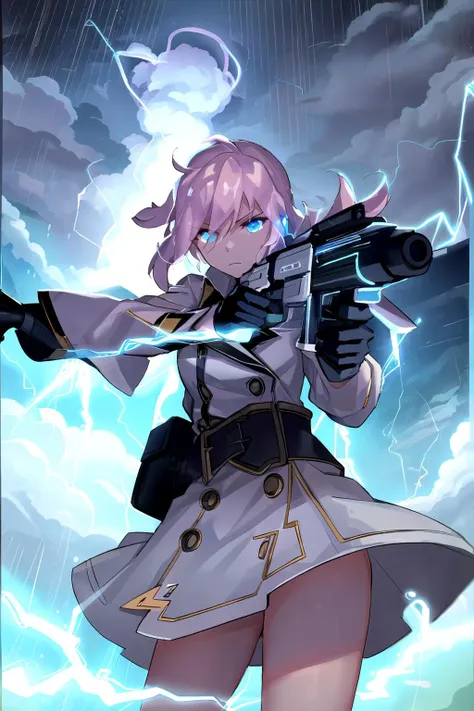 <lora:Edw4rds:1>,best quality,1girl,lightning,holding lightning,rain clouds,electricity,holding a gun,