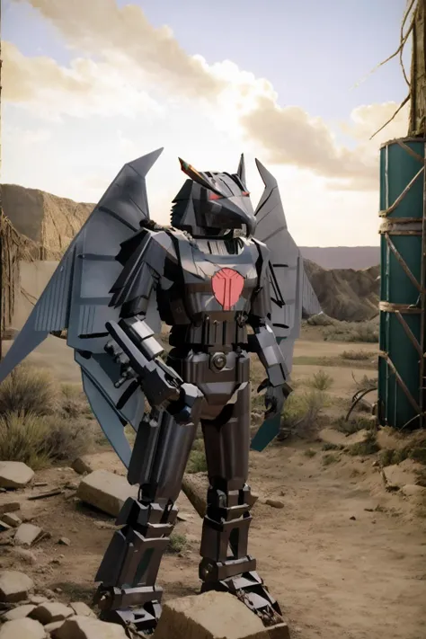 (masterpiece, best quality:1.2), anamorphic cinematography, shot on arri alexa mini, harsh light, arid, earthy tones, leading lines, desolation, anamorphic flare, lens distortion, denis villeneuve style, post-apocalyptic
<lora:Captain_Power_Style:1>, cptpower, biodread, soaron, metal bird robot, wings, post apocalyptic scene, digitizer gun, 3D, realistic photo, night time