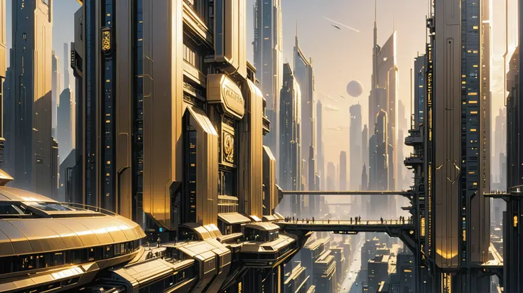 polished gold, solemn scifi megacity at the beginning of reality<lora:EnvyTempleOfRaXL01:1><lora:EnvyBetterHiresFixXL01:0:hr=1>