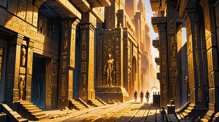 digital painting, polished gold, great,cheerful fantasy subterranean city outside of the universe<lora:EnvyTempleOfRaXL01:1@0,1@.29,2@.3:hr=1><lora:EnvyBetterHiresFixXL01:0@0,0@.49,1@.5:hr=1>