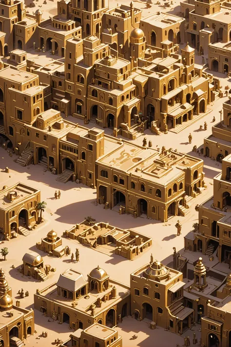 polished gold, lively fantasy village in a Subtropical Desert<lora:EnvyTempleOfRaXL01:1><lora:EnvyBetterHiresFixXL01:0:hr=1>