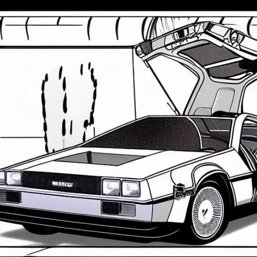delorean, (  color-page )