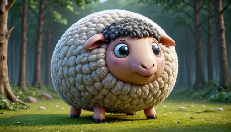 3d render of a large inflated sphrml spherical rubber fat emo sheep, emo makup, a fantasy forest<lora:spherimal:1><lora:inflatablerubber:1>