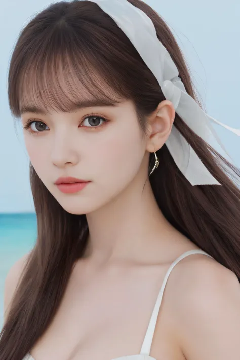 (long hair:1.6), floating hair, (white ribbon on hair), (beach background:1.1) ,best quality ,masterpiece, illustration, an extremely delicate and beautiful, extremely detailed ,CG ,unity ,8k wallpaper, Amazing, finely detail, masterpiece,best quality,official art,extremely detailed CG unity 8k wallpaper,absurdres, incredibly absurdres, huge filesize , ultra-detailed, highres, extremely detailed,beautiful detailed girl, extremely detailed eyes and face, beautiful detailed eyes,light on face,1girl <lora:yuamikami2:0.5>