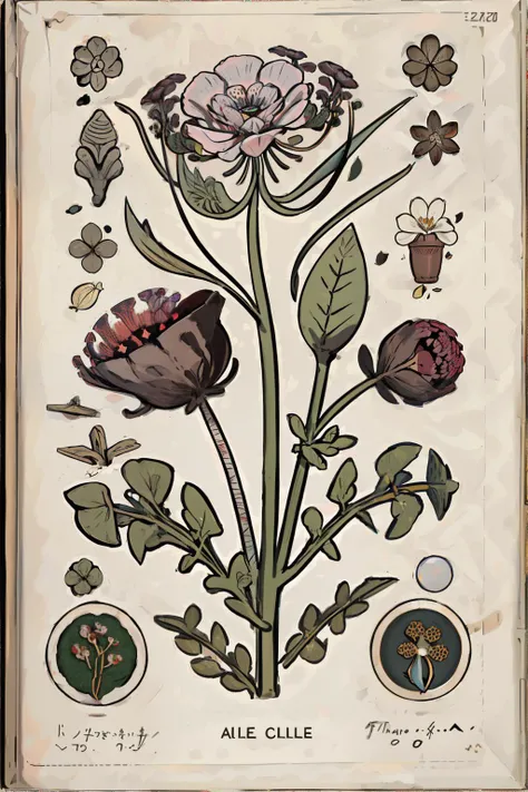<lora:CenturyBotanicalIllustration:1>The Flowering Plants of Great Britain, botanical illustration, white background, style of Pierre-Joseph Redoute