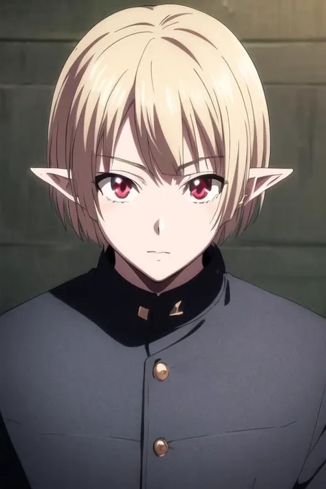 masterpiece, best quality, high quality, 1boy, solo, male focus, looking at viewer, upper body, <lora:gasper_vladi:0.68>, gasper_vladi, pointy ears, blonde hair, red eyes, realistic, gakuran