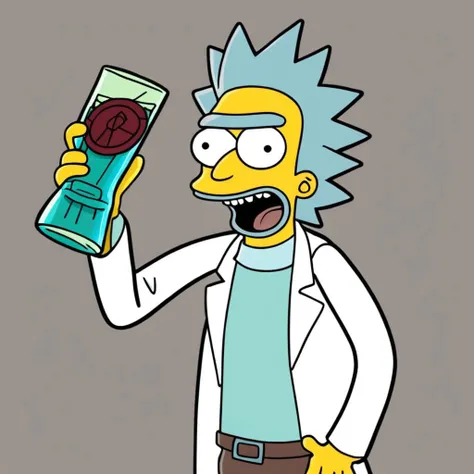 The print has a dark background, in a shade of deep navy blue, which represents outer space. At the center of the print is the character Rick Sanchez, a brilliant, somewhat eccentric and cynical scientist. Rick is in his classic standing laid-back posture, with a bottle of liquor in one hand looking directly at the camera and an interdimensional portal open behind him.
Rick is portrayed with his characteristic appearance: shaggy, spiky hair, furrowed brows, and a shrewd, defiant look. He's wearing his white scientist lab coat, which is a bit dirty and worn, displaying a carefree personality towards appearance.
Rick's facial expression is a mixture of sarcasm and genius, capturing his dismissive attitude and sharp intelligence. His blue eyes glow with an intense glow, reflecting his infinite curiosity and his ever-active mind.
Around Rick, there are is darkness, like a profile photo.
This print captures the striking personality of Rick Sanchez and brings iconic elements of the series "Rick and Morty", providing an authentic representation of the character in an artistic and vibrant style. It's perfect for fans of animation who want to display their admiration for this interdimensionally famous scientist.