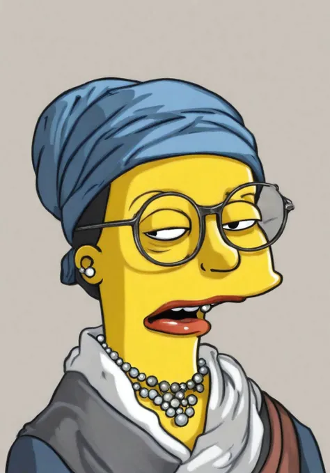 the girl with a pearl earring simpstyle <lora:SDXL-Simpstyle-Lora-v2-r16:0.8>