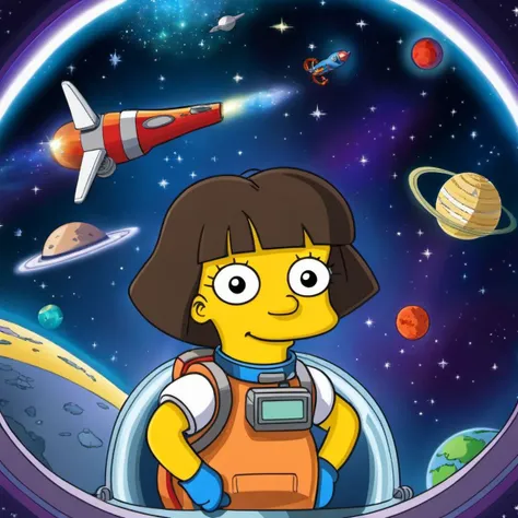 Dora the space explorer, simpstyle <lora:SDXL-simpstyle-Lora:1>, Very detailed, clean, high quality, sharp image