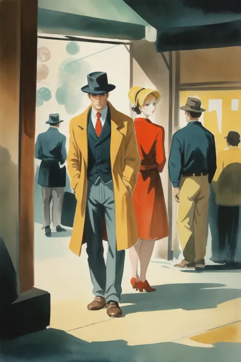 rough film noir anime watercolor, Artificial Recreation Biodomes<lora:EnvyStarlightAnimeWatercolor03:1.25>