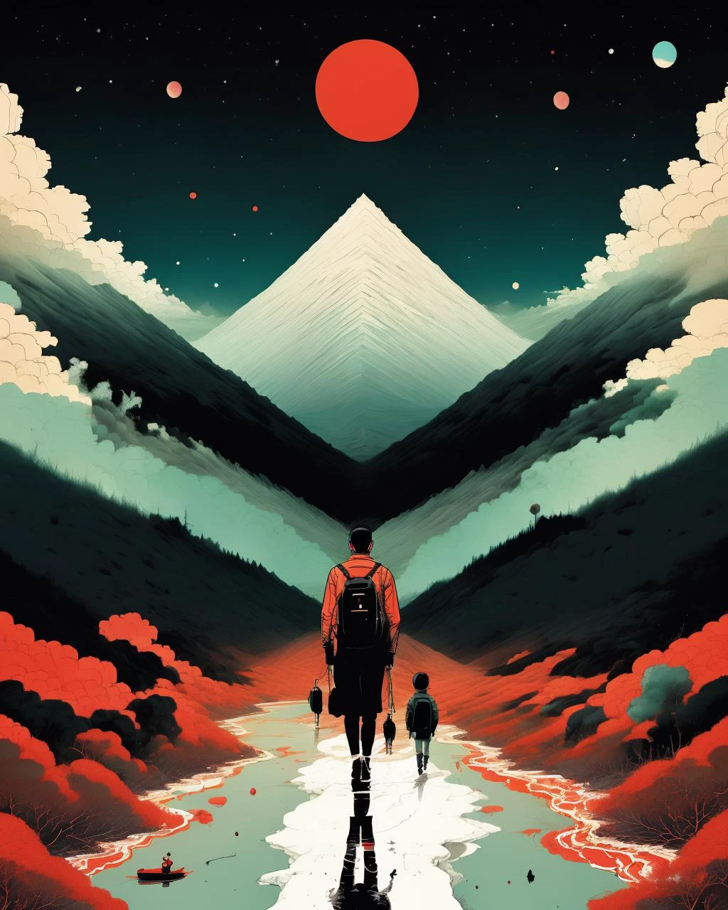 the art of the book, cover art of graphic novel, graphic novel cover art, adrian tomine, james gilleard and james jean, , Chromatic_Taleweaver , <lora:Chromatic_Taleweaver-10:0.75>