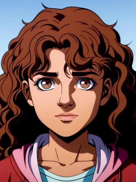 <lora:Flair001:0.7> Flair, 10 years old, child 1girl, brown hair, medium hair, curly hair, brown eyes, <lora:add_detail:0.5>, beautiful eyes, beautiful face, upper body,