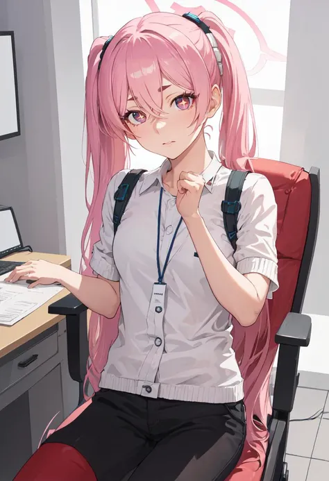 (safe:1.10), best quality, masterpiece, highres, solo, (koyuki_bluearchive:1.10), sitting, sitting on chair, chair, cowboy shot, looking at viewer, 26 <lora:koyuki_bluearchive:0.80>