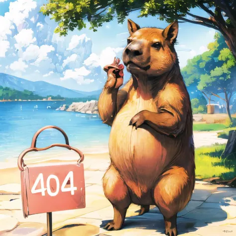 <lora:add_brightness:0.5><lora:add_detail:0.5> <lora:404:1> INCRS404,ENGLISH TEXT,error message, <lora:1110capy:1>capybara,