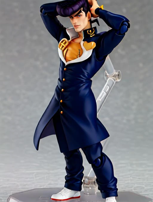 detailed face, 1boy, <lora:josukejojo2:1.2> , solo, gakuran ,(best quality), (ultra detailed),(highres), absurdres, ((josukejojo)), closeup halfbody fullbody product photo, figurine, pvc <lora:figmaAnimeFigures_figma:1> figma figure