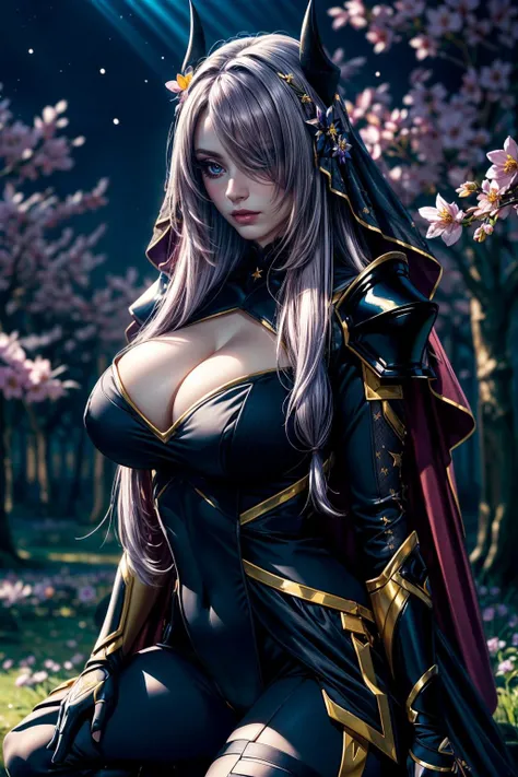 (ultra realistic,32k, masterpiece:1.2),(high detailed skin:1.1),( high quality:1.1),
<lora:victoria-nvwls-v1:0.8>victoria,pout, horns, tiara, veil, black bodysuit, shoulder armor, long sleeves, cleavage cutout, black gloves, black overskirt, black pants, blurry background,, (huge breast,large breast:1.1),(looking at viewer, squatting:1.1),, <lora:add_detail:0.87>,
(soft shaded neon light:1.1),
