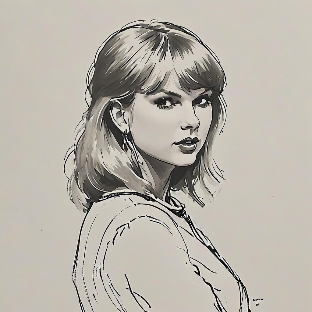 A drawing of a woman with a short blond hair and a white shirt - SeaArt AI