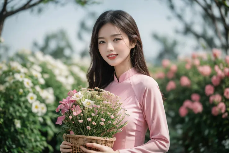 aodai, smile, photographed on a Nikon Z7 II Mirrorless Camera,120mm F/4 wide-angle
a woman in a pink dress with flowers in it and a (basket of flowers), Ding Yunpeng, phuoc quan, a stock photo, art photography
a woman in a white dress holding a bouquet of flowers, Byeon Sang-byeok, portrait photography, a stock photo, art photography
1girl, aodai, photo art, (flowers:1.2), tree, <lora:aodai_SD_chiasedamme_v02:0.6>, a stunning photo with beautiful saturation, ultra high res,(realistic:1.4)),deep shadow,(best quality, masterpiece), pale skin, dimly lit, shade, flustered, blush, highly detailed, skinny, BREAK depth of field, film grain, wrinkled skin, looking at viewer, knee, warm smile, <lora:girl_SDLife_Chiasedamme_v2.3:0.35> <lora:more_details:0.3> <lora:add_detail:0.3>
