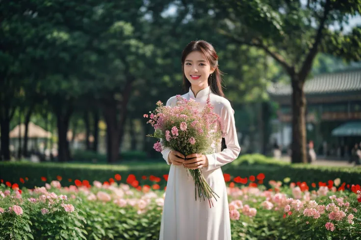 aodai, smile, photographed on a Nikon Z7 II Mirrorless Camera,120mm F/4 wide-angle
a woman in a pink dress with flowers in it and a (basket of flowers), Ding Yunpeng, phuoc quan, a stock photo, art photography
a woman in a white dress holding a bouquet of flowers, Byeon Sang-byeok, portrait photography, a stock photo, art photography
1girl, aodai, photo art, (flowers:1.2), tree, <lora:aodai_SD_chiasedamme_v02:0.6>, a stunning photo with beautiful saturation, ultra high res,(realistic:1.4)),deep shadow,(best quality, masterpiece), pale skin, dimly lit, shade, flustered, blush, highly detailed, skinny, BREAK depth of field, film grain, wrinkled skin, looking at viewer, knee, warm smile, <lora:girl_SDLife_Chiasedamme_v2.3:0.35> <lora:more_details:0.3> <lora:add_detail:0.3>