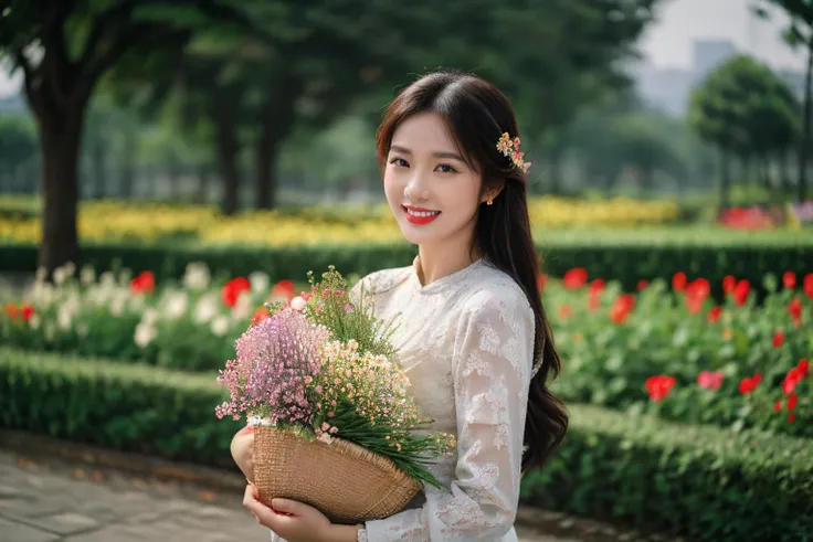 aodai, smile, photographed on a Nikon Z7 II Mirrorless Camera,120mm F/4 wide-angle
a woman in a pink dress  with flowers in it and a (basket of flowers), Ding Yunpeng, phuoc quan, a stock photo, art photography
a woman in a white dress holding a bouquet of flowers, Byeon Sang-byeok, portrait photography, a stock photo, art photography
1girl, aodai, photo art, (flowers:1.2), tree, <lora:aodai_SD_chiasedamme_v02:0.6>, a stunning photo with beautiful saturation, ultra high res,(realistic:1.4)),deep shadow,(best quality, masterpiece), pale skin, dimly lit, shade, flustered, blush, highly detailed, skinny, BREAK depth of field, film grain, wrinkled skin, looking at viewer, knee, warm smile, <lora:girl_SDLife_Chiasedamme_v2.3:0.35>  <lora:more_details:0.3> <lora:add_detail:0.3>