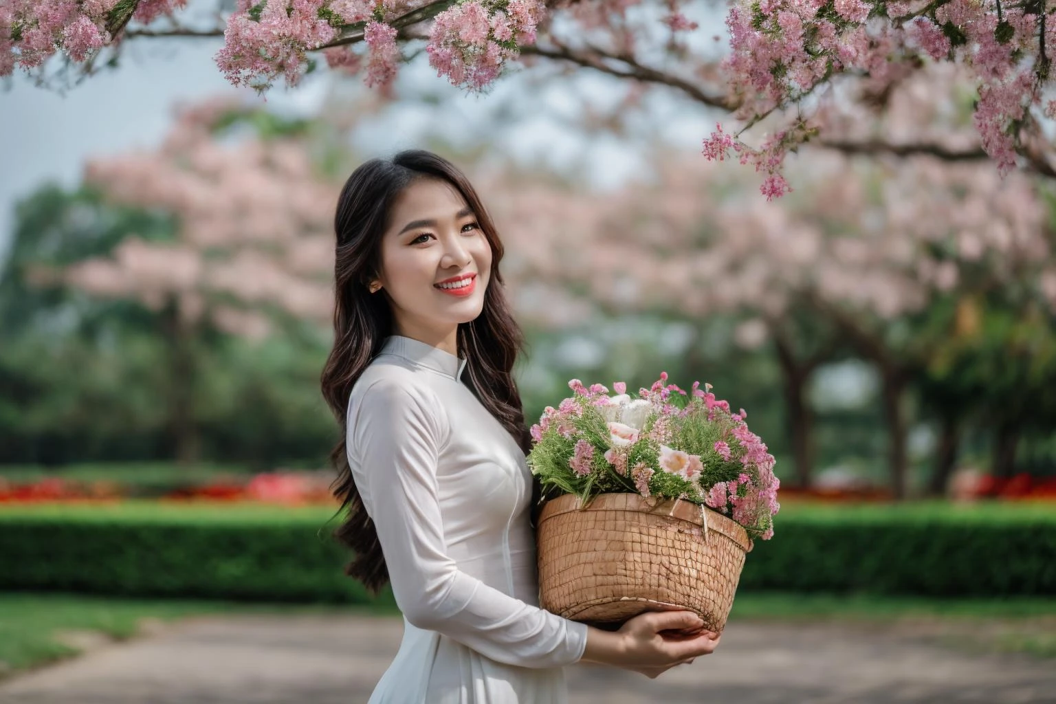 aodai, smile, photographed on a Nikon Z7 II Mirrorless Camera,120mm F/4 wide-angle
a woman in a pink dress with flowers in it and a (basket of flowers), Ding Yunpeng, phuoc quan, a stock photo, art photography
a woman in a white dress holding a bouquet of flowers, Byeon Sang-byeok, portrait photography, a stock photo, art photography
1girl, aodai, photo art, (flowers:1.2), tree, <lora:aodai_SD_chiasedamme_v02:0.6>, a stunning photo with beautiful saturation, ultra high res,(realistic:1.4)),deep shadow,(best quality, masterpiece), pale skin, dimly lit, shade, flustered, blush, highly detailed, skinny, BREAK depth of field, film grain, wrinkled skin, looking at viewer, knee, warm smile, <lora:girl_SDLife_Chiasedamme_v2.3:0.35> <lora:more_details:0.3> <lora:add_detail:0.3>