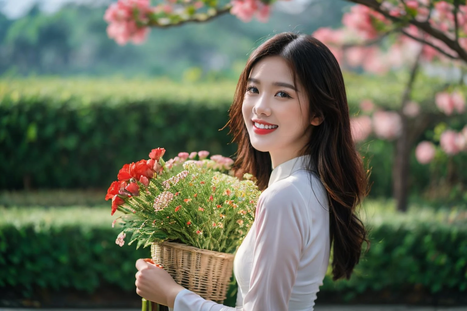 aodai, smile, photographed on a Nikon Z7 II Mirrorless Camera,120mm F/4 wide-angle
a woman in a pink dress with flowers in it and a (basket of flowers), Ding Yunpeng, phuoc quan, a stock photo, art photography
a woman in a white dress holding a bouquet of flowers, Byeon Sang-byeok, portrait photography, a stock photo, art photography
1girl, aodai, photo art, (flowers:1.2), tree, <lora:aodai_SD_chiasedamme_v02:0.6>, a stunning photo with beautiful saturation, ultra high res,(realistic:1.4)),deep shadow,(best quality, masterpiece), pale skin, dimly lit, shade, flustered, blush, highly detailed, skinny, BREAK depth of field, film grain, wrinkled skin, looking at viewer, knee, warm smile, <lora:girl_SDLife_Chiasedamme_v2.3:0.35> <lora:more_details:0.3> <lora:add_detail:0.3>