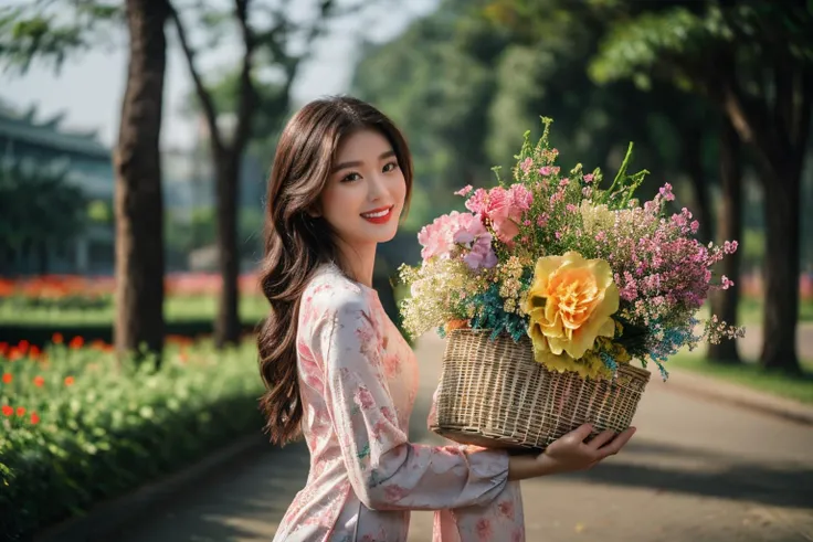 aodai, smile, photographed on a Nikon Z7 II Mirrorless Camera,120mm F/4 wide-angle
a woman in a pink dress with flowers in it and a (basket of flowers), Ding Yunpeng, phuoc quan, a stock photo, art photography
a woman in a white dress holding a bouquet of flowers, Byeon Sang-byeok, portrait photography, a stock photo, art photography
1girl, aodai, photo art, (flowers:1.2), tree, <lora:aodai_SD_chiasedamme_v02:0.6>, a stunning photo with beautiful saturation, ultra high res,(realistic:1.4)),deep shadow,(best quality, masterpiece), pale skin, dimly lit, shade, flustered, blush, highly detailed, skinny, BREAK depth of field, film grain, wrinkled skin, looking at viewer, knee, warm smile, <lora:girl_SDLife_Chiasedamme_v2.3:0.35> <lora:more_details:0.3> <lora:add_detail:0.3>