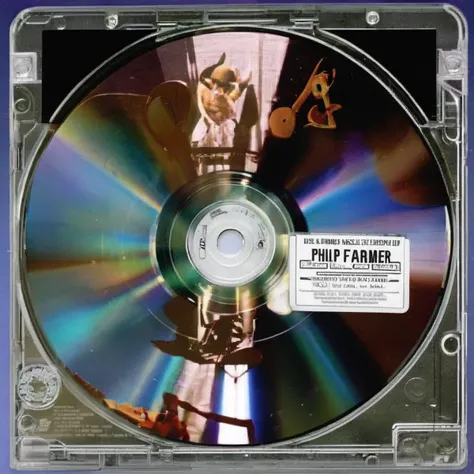 product photo cd, music by Philip Jos Farmer<lora:cd_music:1.0>
