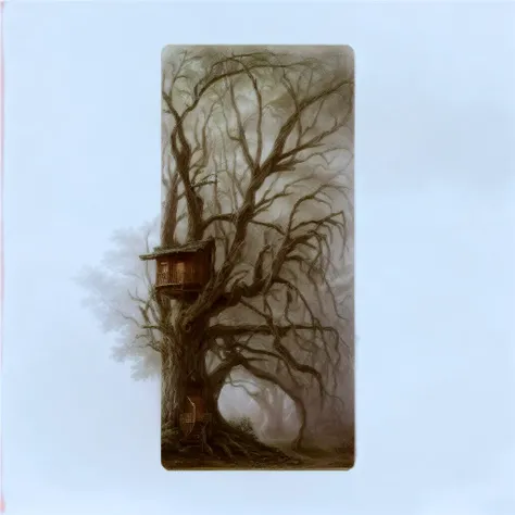illustration of a tree with a treehouse with mist swirling, <lora:add_detail:1> <lora:epi_noiseoffset2:0.6>